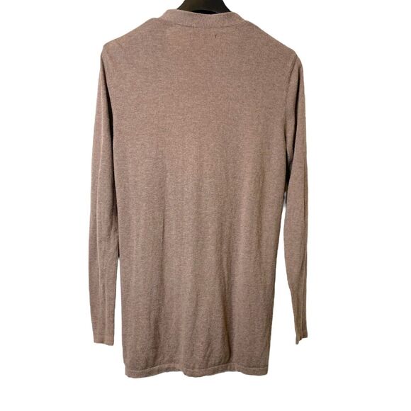 ASOS Oversized Button Down Stretch Cardigan Sweater Patch Pocket VNeck XXS Brown - Picture 4 of 15